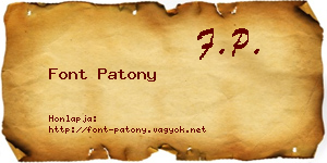 Font Patony névjegykártya
